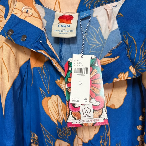 NWT Farm Rio x Anthropologie Floral Satin Wide-Leg Trousers - Size XS - Picture 9 of 11